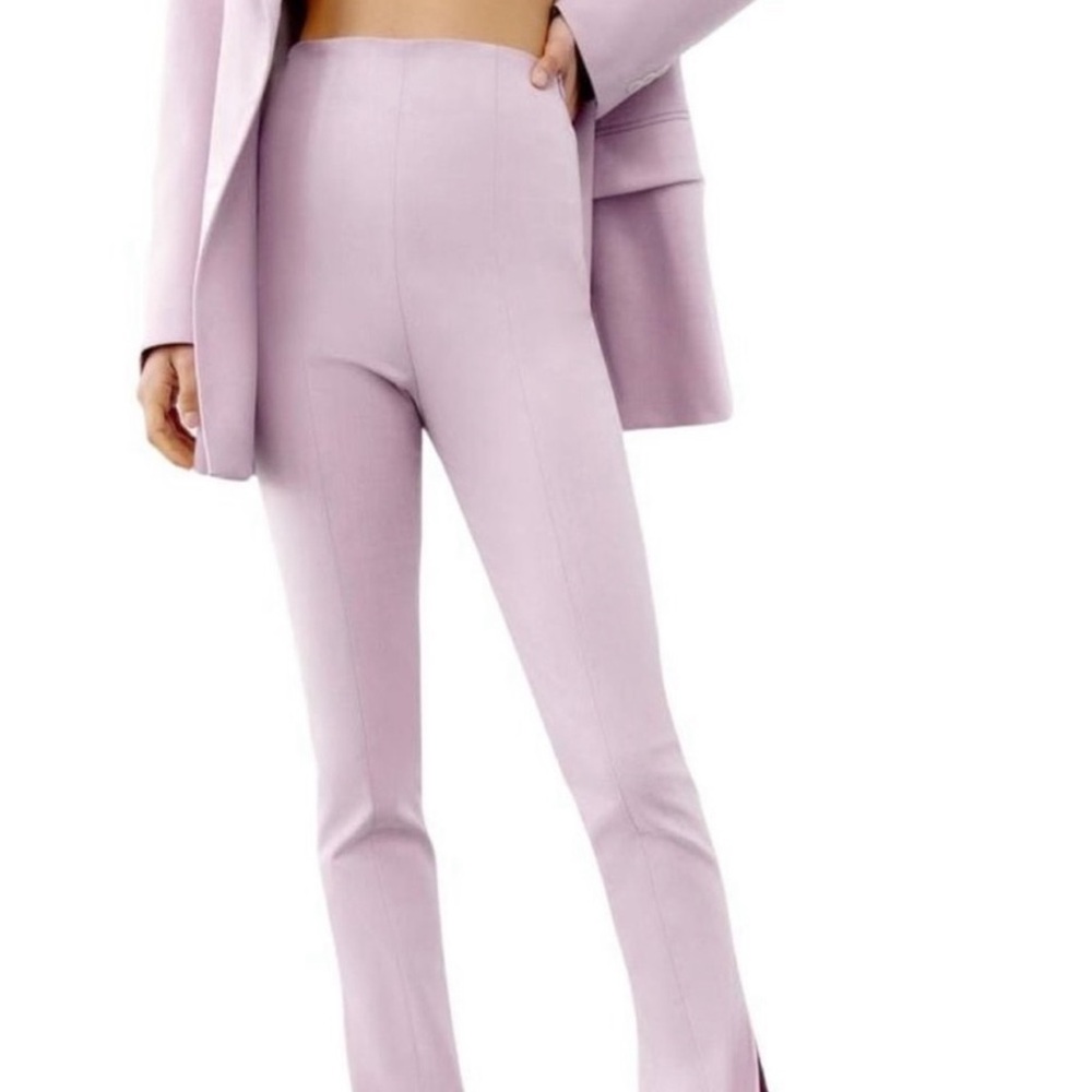 NWOT Zara High Rise Seamless Split Ankle Side ZIP Women’s Pants Lilac/Purple XS